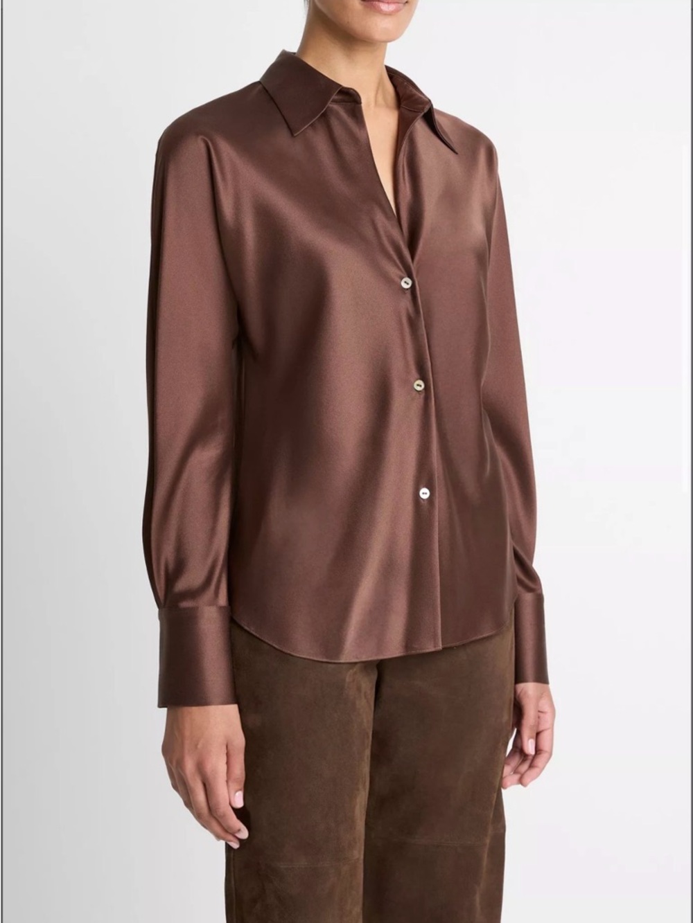 Vince 100% Silk Teal Blouse NWT Long Sleeve Button Front Size 3X - Picture 9 of 10